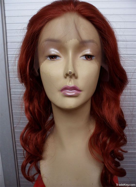 Synthetic Copper Red #350 Body Wave Lace Front Wig Heat/Iron Safe