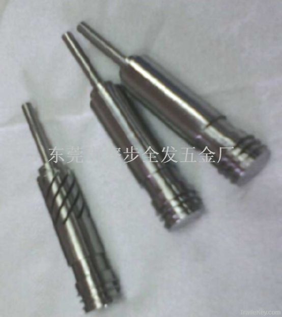 CNC custom machining titanium knurled shaft, milling flat position