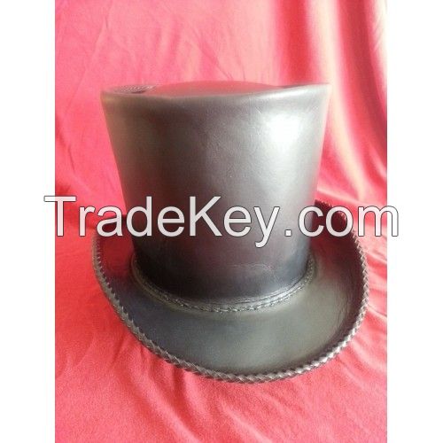 Fashion Hand Made Leather Top Hat For Men