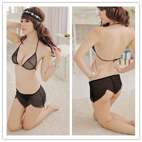 sexy bikini lingerie underwear transparent net fabric