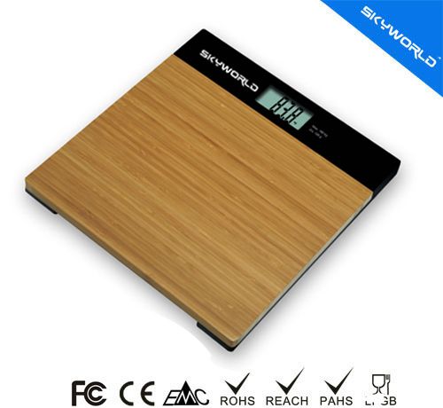 bamboo High Accuracy Digital Bathroom Scale with 4.3&amp;quot; Extra Large Cool Blue Backlight Display and &amp;quot;Smart Step-On&amp;quot; Technology