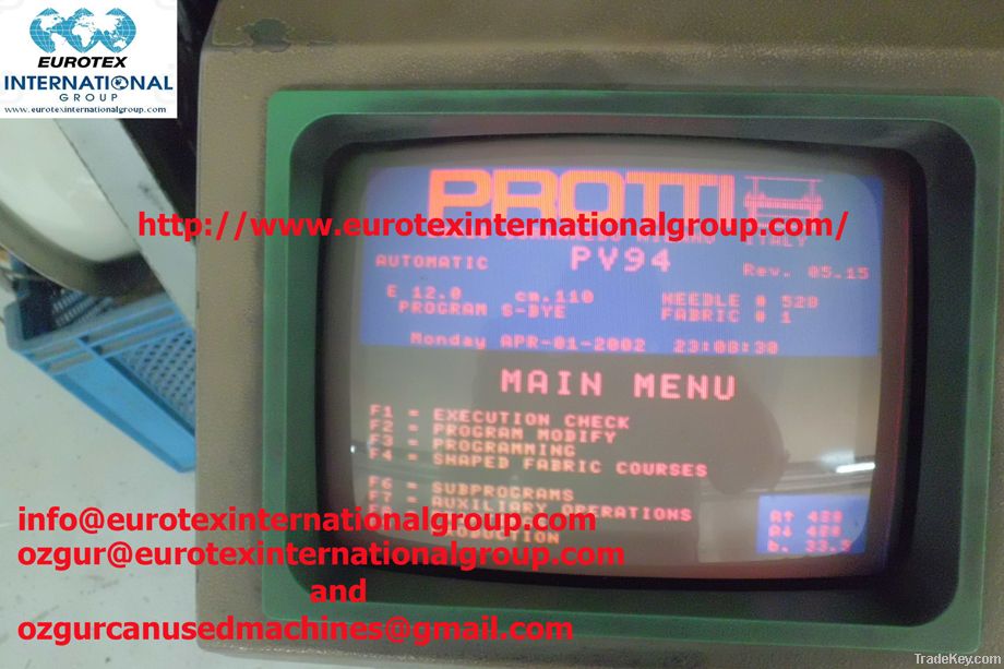 Protti 12-10-7-8 Gauge Flat Knitting Machine