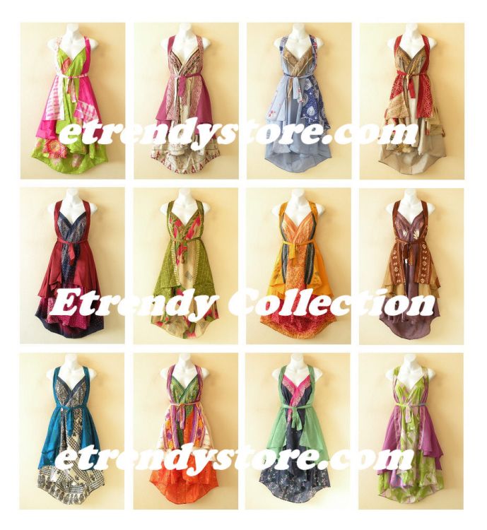 @Hottest Collection@ - Reversible Vintage Silk Magic Wrap Skirts