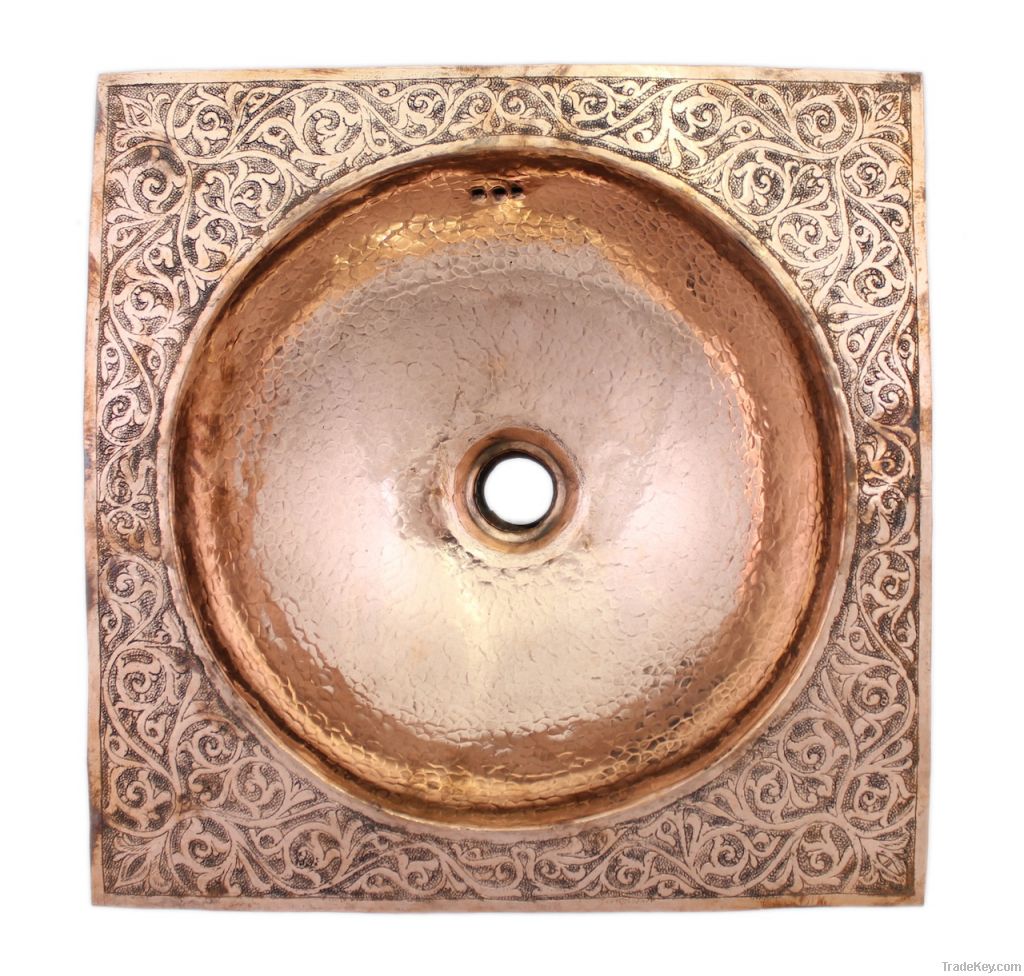 Moroccan copper sinks - hand crafted oriental  sinks