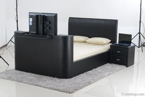 new design leather TV bed