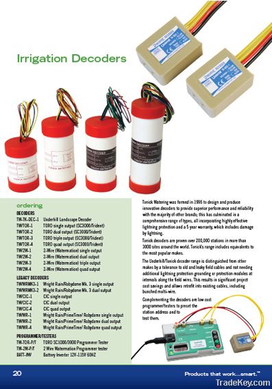 Irrigation decoder landscape irrigation golf course decoder