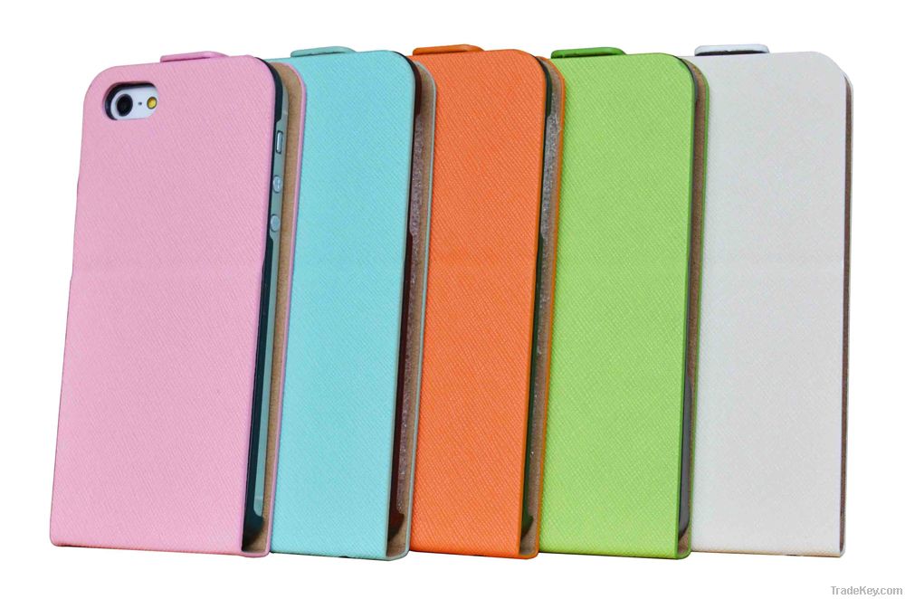 Ultra Slim Twill Texture Vertical Flip Leather Case for iPhone 5