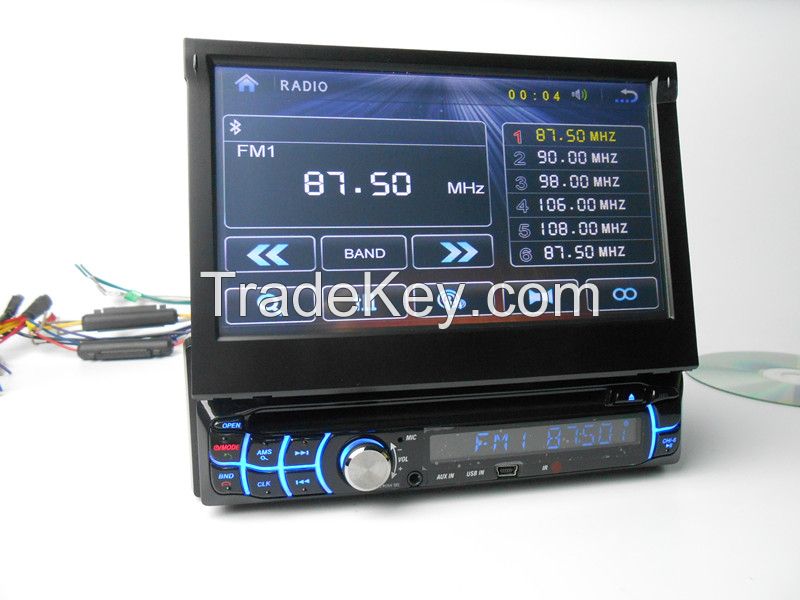 Single DIN 7 Inch in Dash Car DVD Radio Stereo CD MP3 USB Bluetooth 