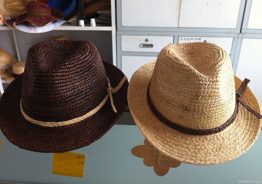 Men&#039;s Fedora hat/Raffia  straw fedora hats