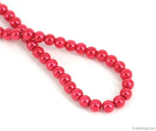 10mm Red glass imitation pearls