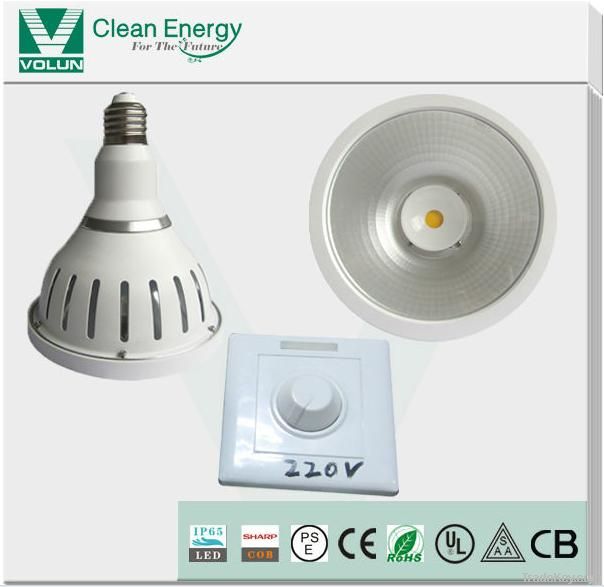 Dimmable Sharp chips COB PAR38 LED spotlight