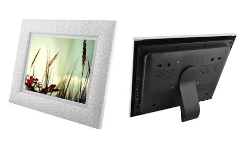 12 inch wood digital photo frame with Video loop,Music,and Photo slideshow