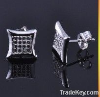 Silver Stud Earrings With CZ  JE4600