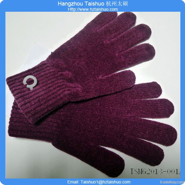 Men&#039;s fashion chenille glove knit glove