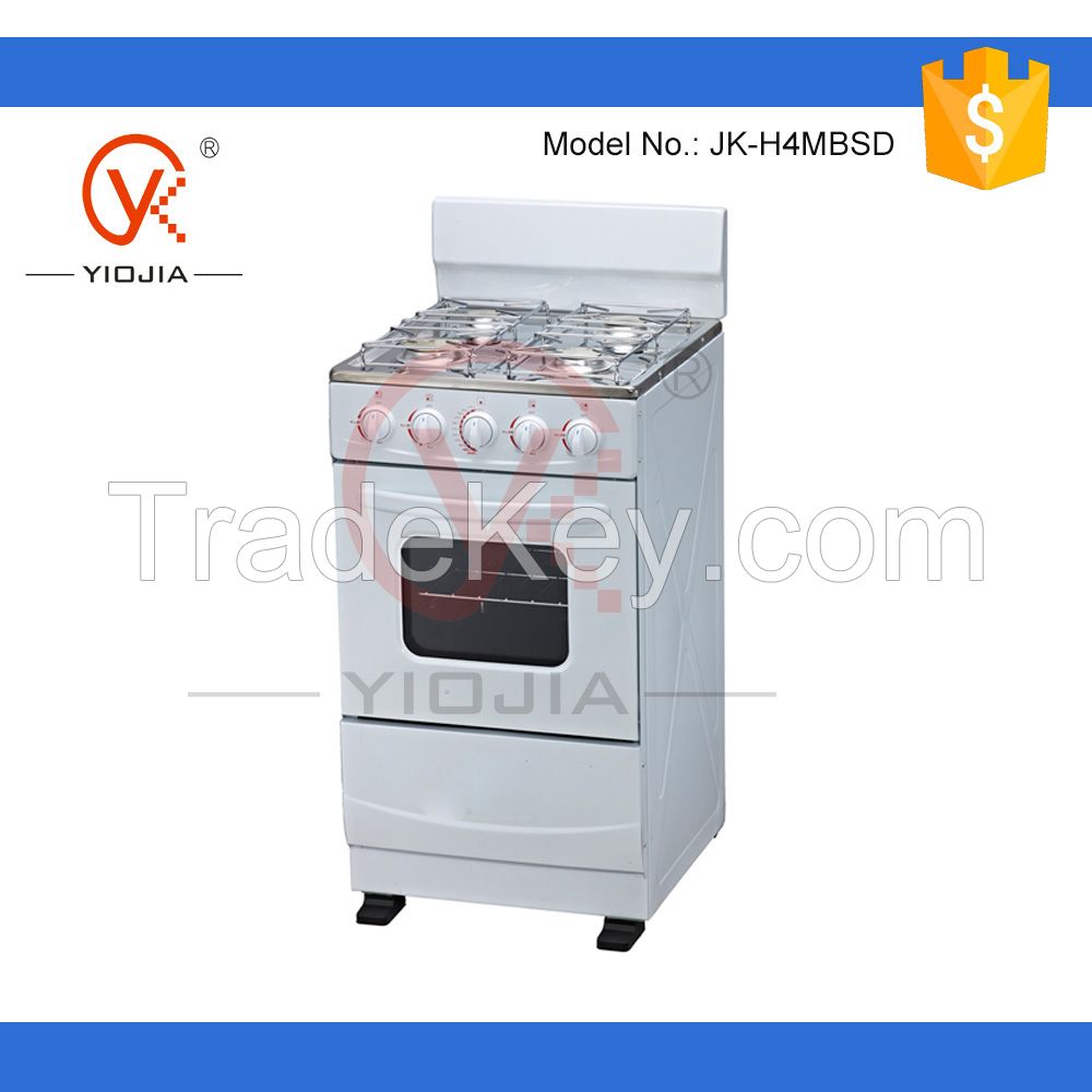 Free staning gas oven with back-guard