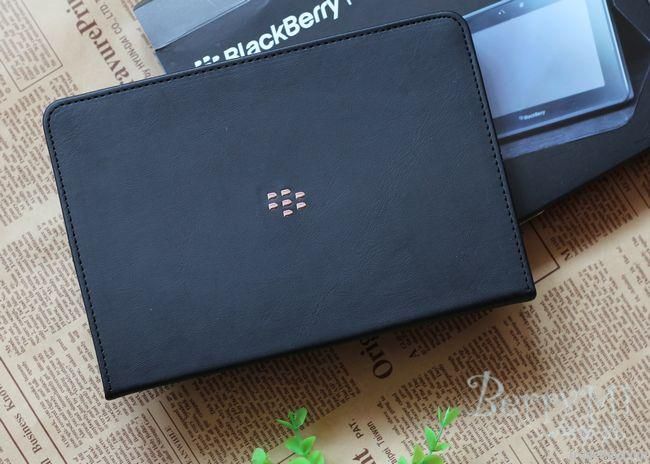 Playbook convertible case leather cover with TPU inner hold for Blackberry