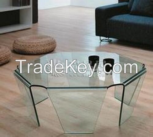 thermal bending glass coffee table