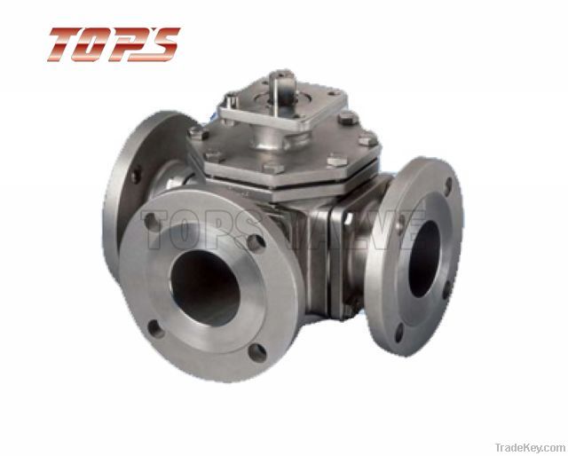 Stainless steel full bore Three Way Ball Valve