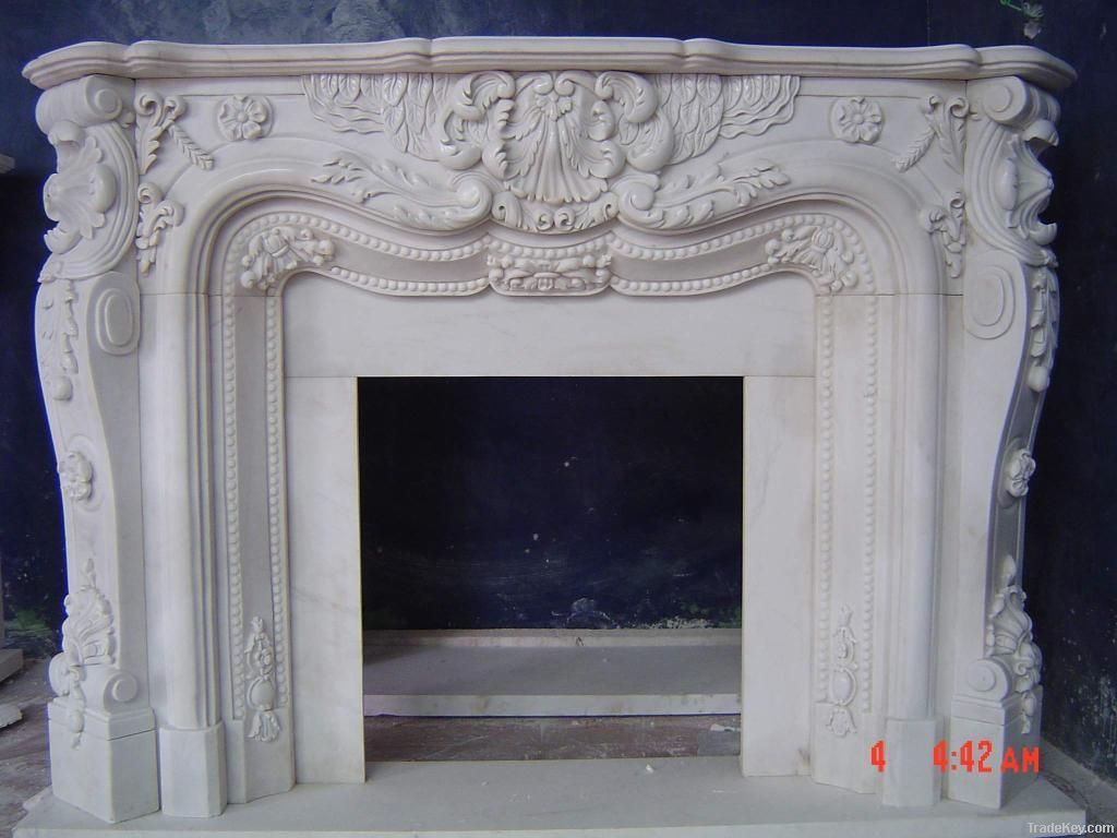 EUROPEAN STYLE NATRUAL MARBLE FIREPLACE