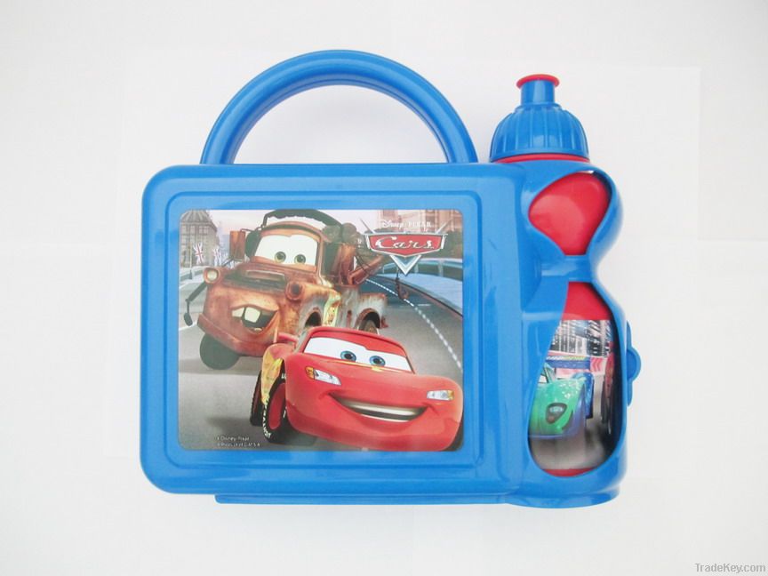 Plastic Lunch Box with water bottle