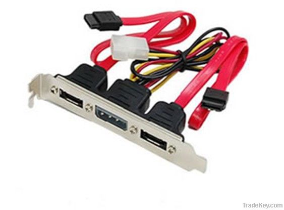 2portx ESATA +power  to SATA 7P F  bracket cable