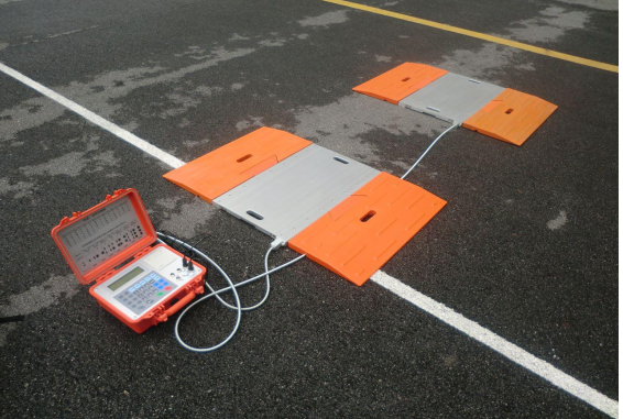  Portable axle weighing pad scales for truck weigh