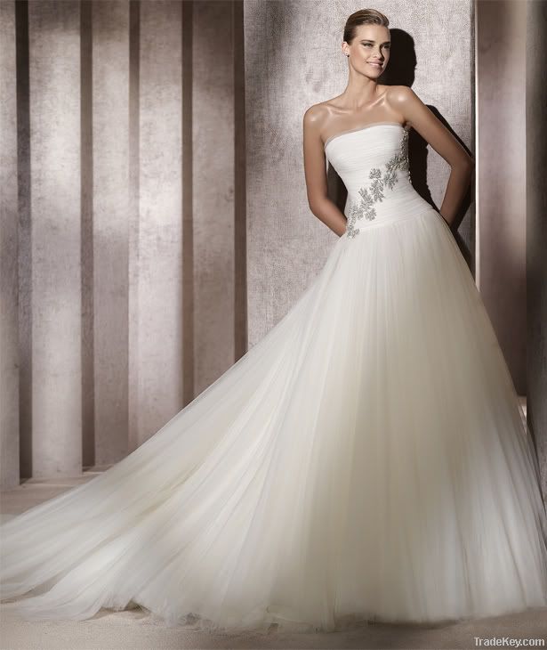 Wholesale - New Stock Strapless White Wedding Dress, Bridal Gown