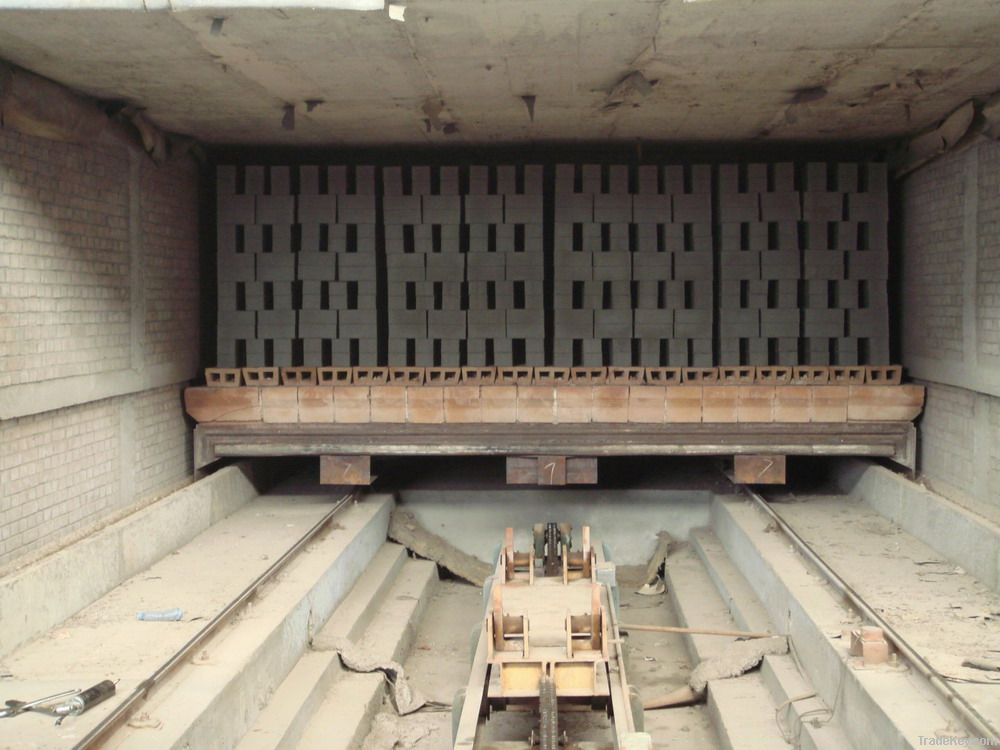 Automatic brick production line with Tunnel kiln for firing bricks