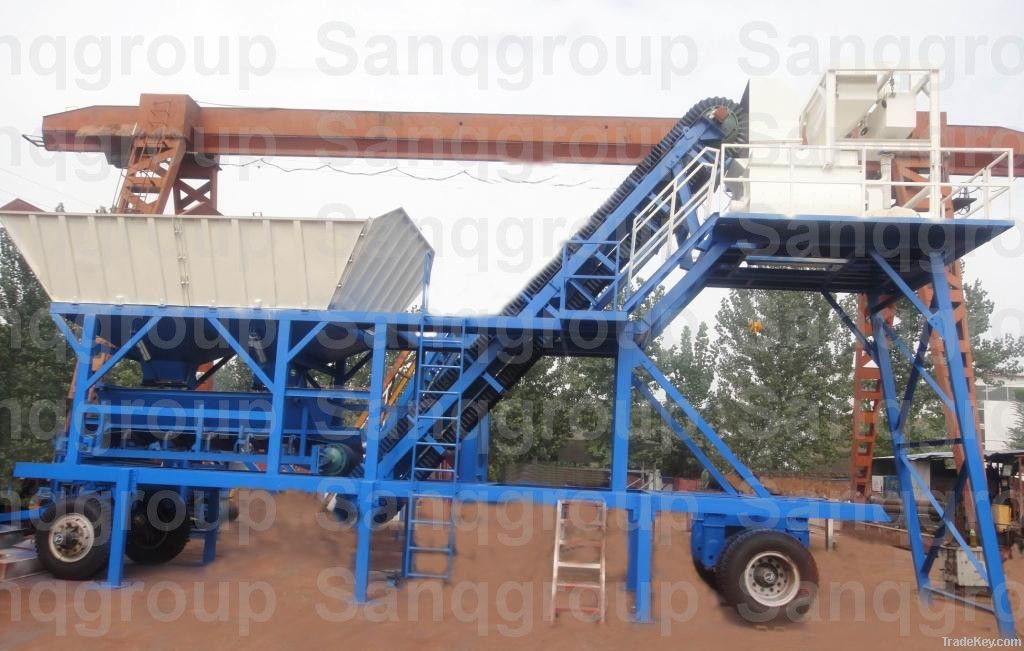 YHZS25mobile concrete mixing plant