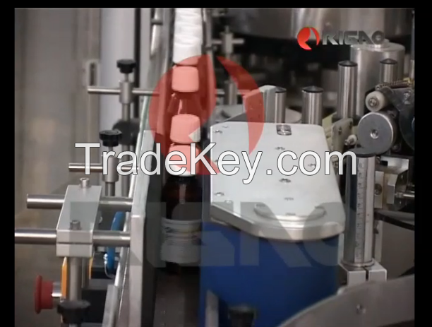 Syrup unscrambling, filling, capping and labeling production line