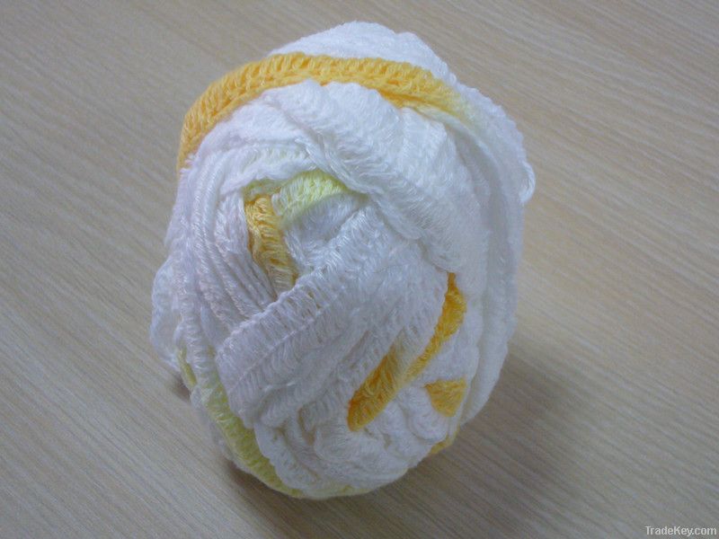 fishnet yarn with floral border for knitting