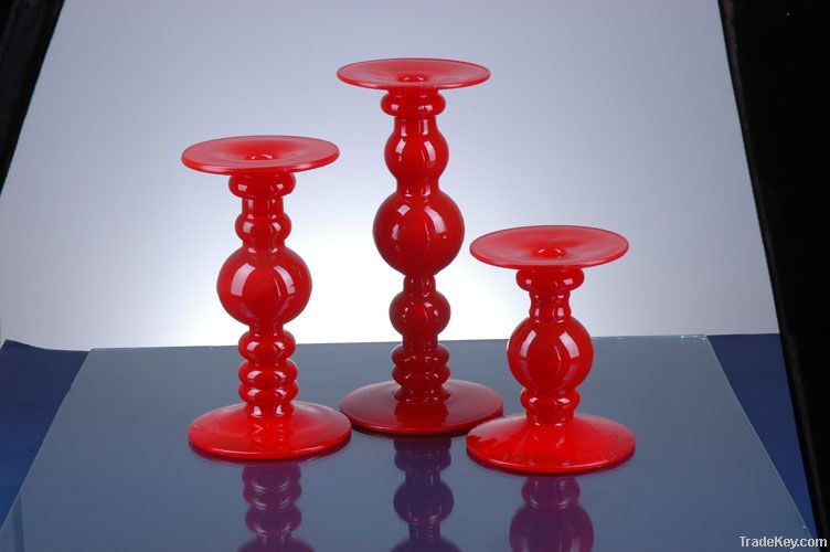 Set of 3 glass candle holder