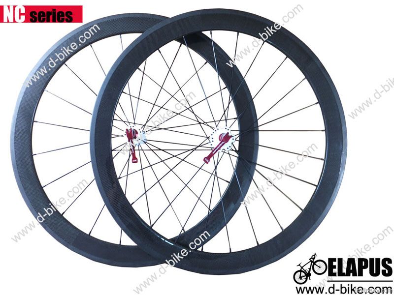 100% hand built 700c 50mm Clincher Carbon Bicycle Wheels