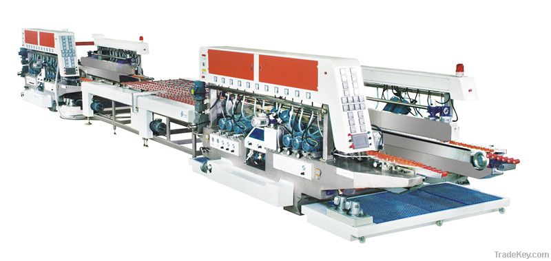 Double straight line glass edging machine