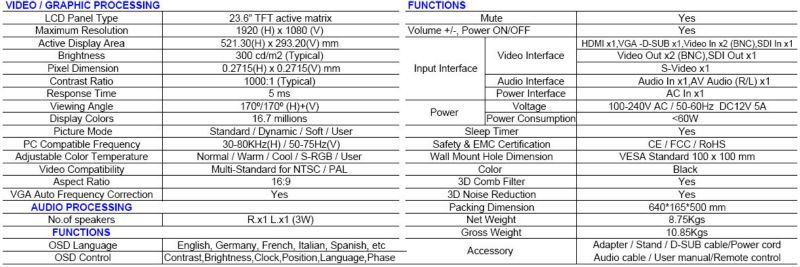 HD-SDI Monitor 23.6