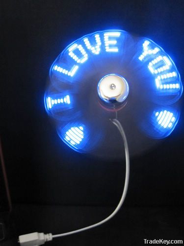 Led message USB fan with logo