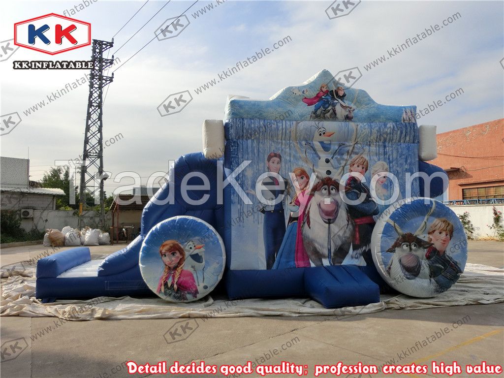 outdoor princess inflatable slide with bouncer for family or festival