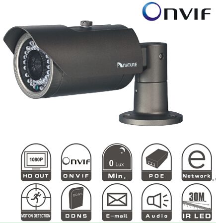 2.0 Megapixel waterproof  IR bullet zoom CCTV  IP camera