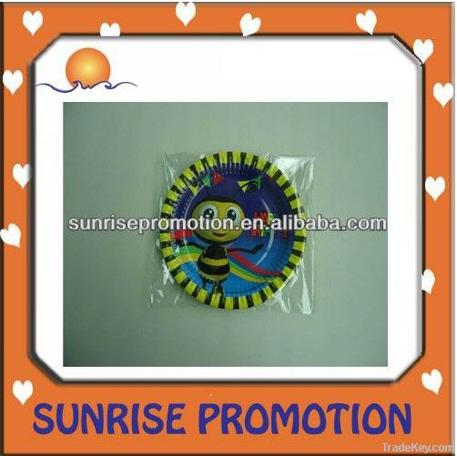 disposable party paper plate with color printed