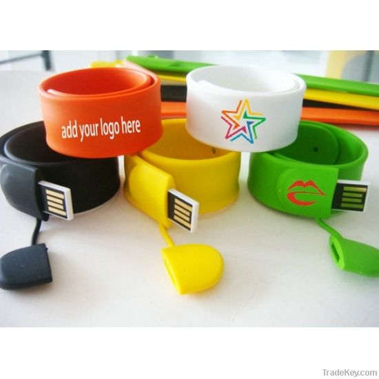 customs slap bracelet usb mini memory stick with customs colors