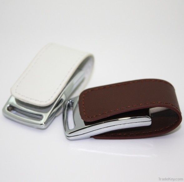 metal usb flip leather magnetic snap cap