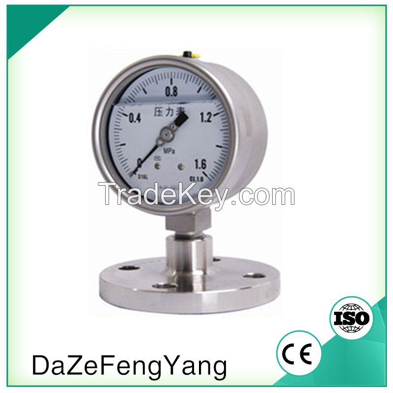 60mm flange connection diaphragm fuel pressure gauge