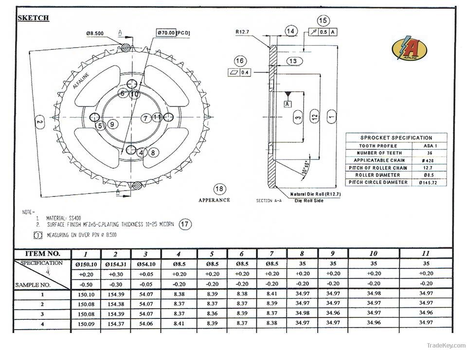 Motorcycle Front &amp; Rear Sprockets