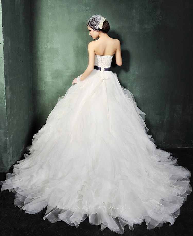 New Fashion Ruffle Applique Wedding Dress