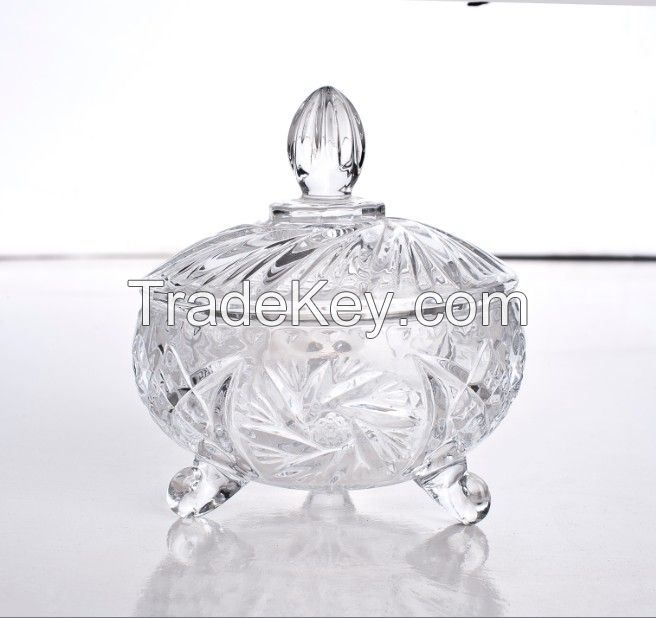 Glass candy jar