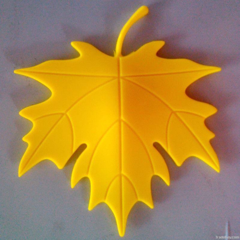 Leaves yellow silicone rubber door stopper