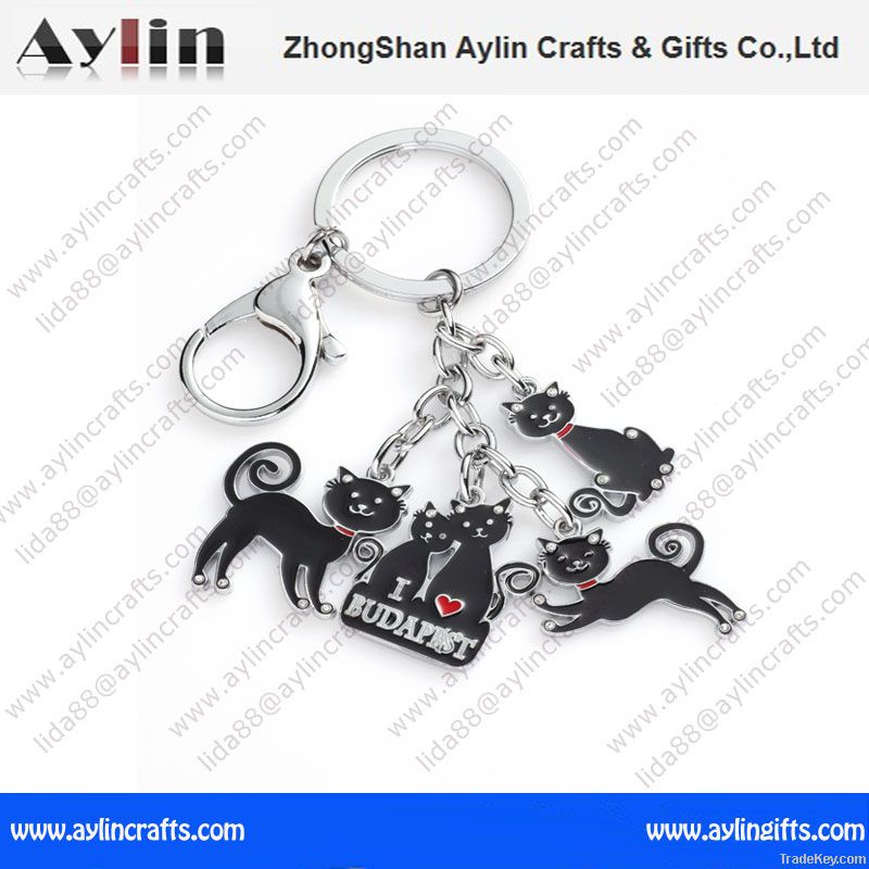 cat metal keychain for souvenir gift