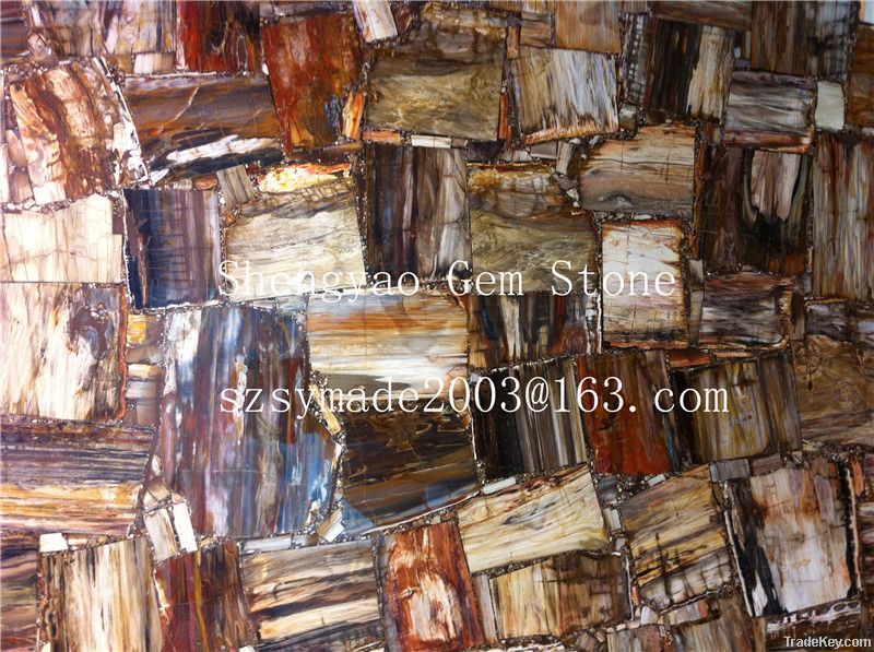 Nature petrify wood mosaic slab