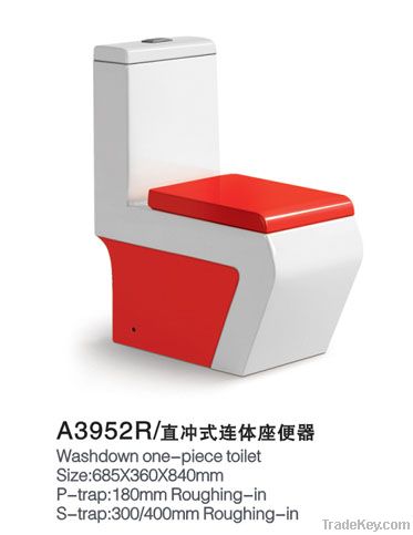 Bathroom ceramic one piece color toilet