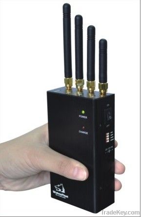 High Power Portable Cell Phone Signal Jammer, Range/3G/CDMA/GSM/DCS/PHS